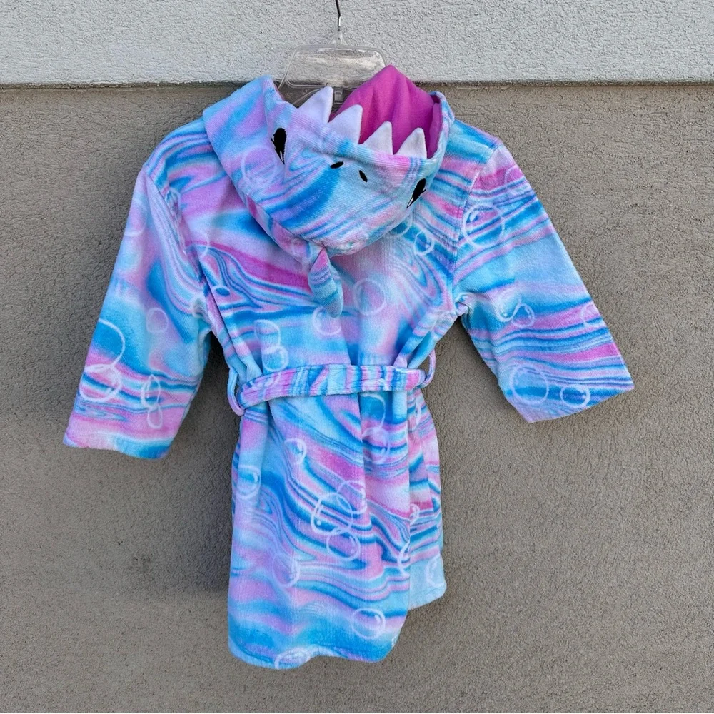Kids Saint Eve Swim Colorful Beach Shark Hooded Cover Up Robe